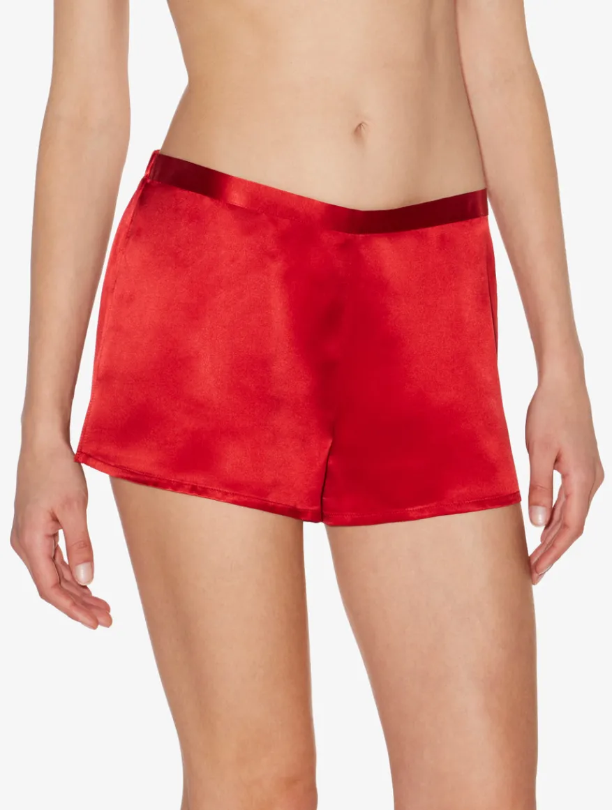 La Perla Pantalón Corto De Pijama De Seda Granate