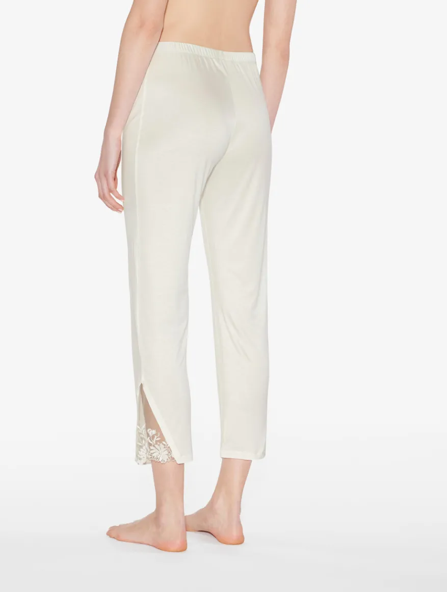 La Perla Pantalón De Pijama En Modal Con Tul Bordado Blanquecino