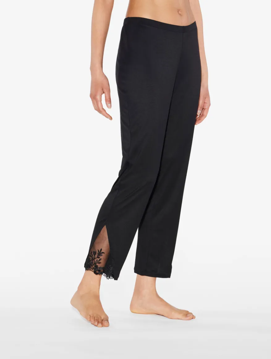 La Perla Pantalón De Pijama En Modal Con Tul Bordado Negro