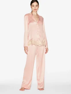 La Perla Pijama Con Frastaglio De Seda Rosa