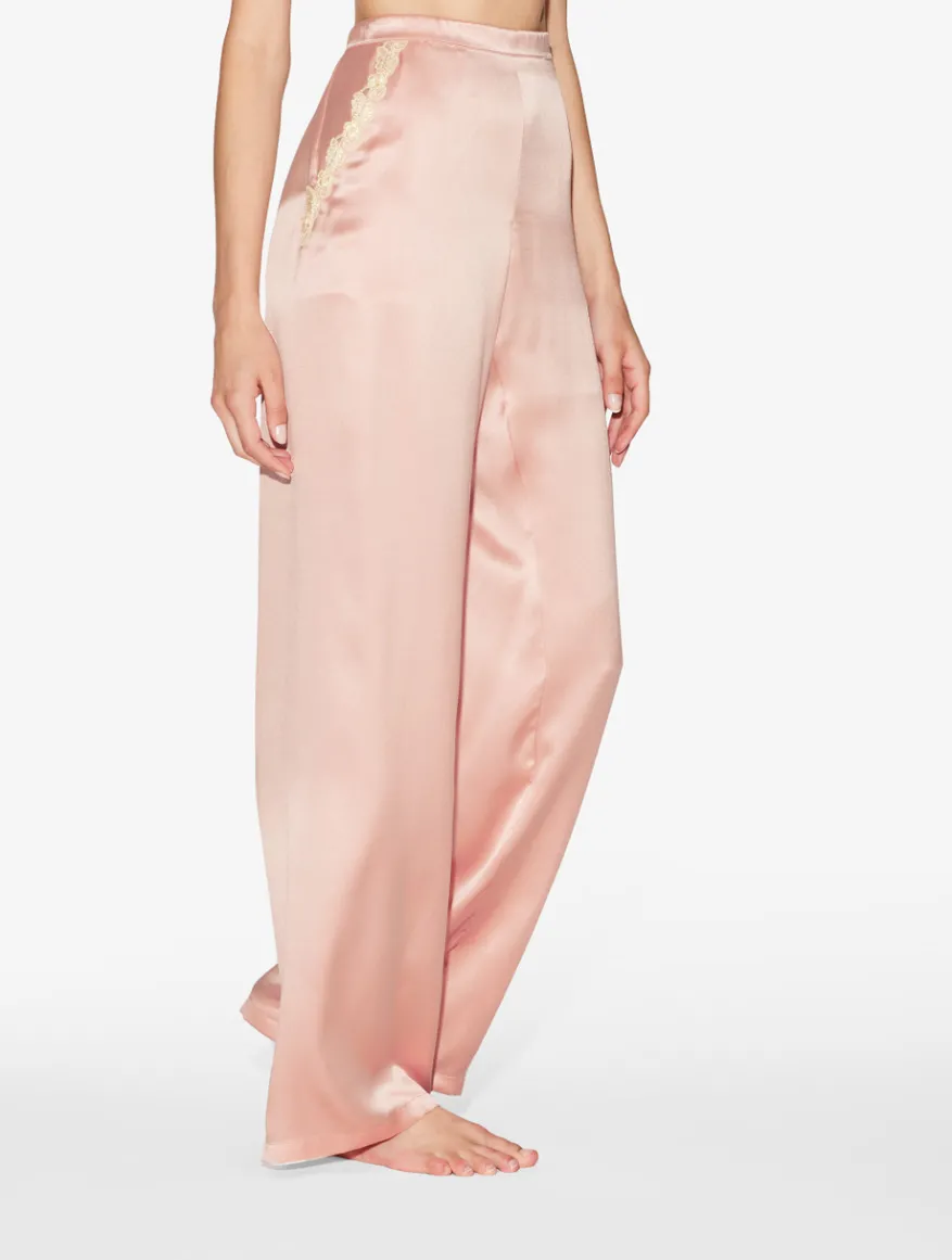 La Perla Pijama Con Frastaglio De Seda Rosa