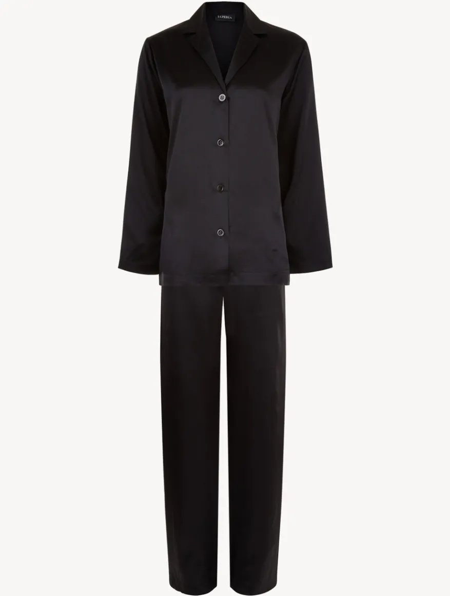 La Perla Pijama De Seda Negro