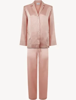 La Perla Pijama De Seda Rosa Empolvado