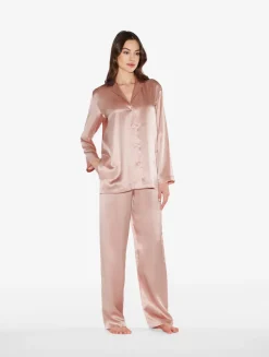 La Perla Pijama De Seda Rosa Empolvado