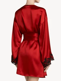 La Perla Silk Satin Short Robe With Frastaglio
