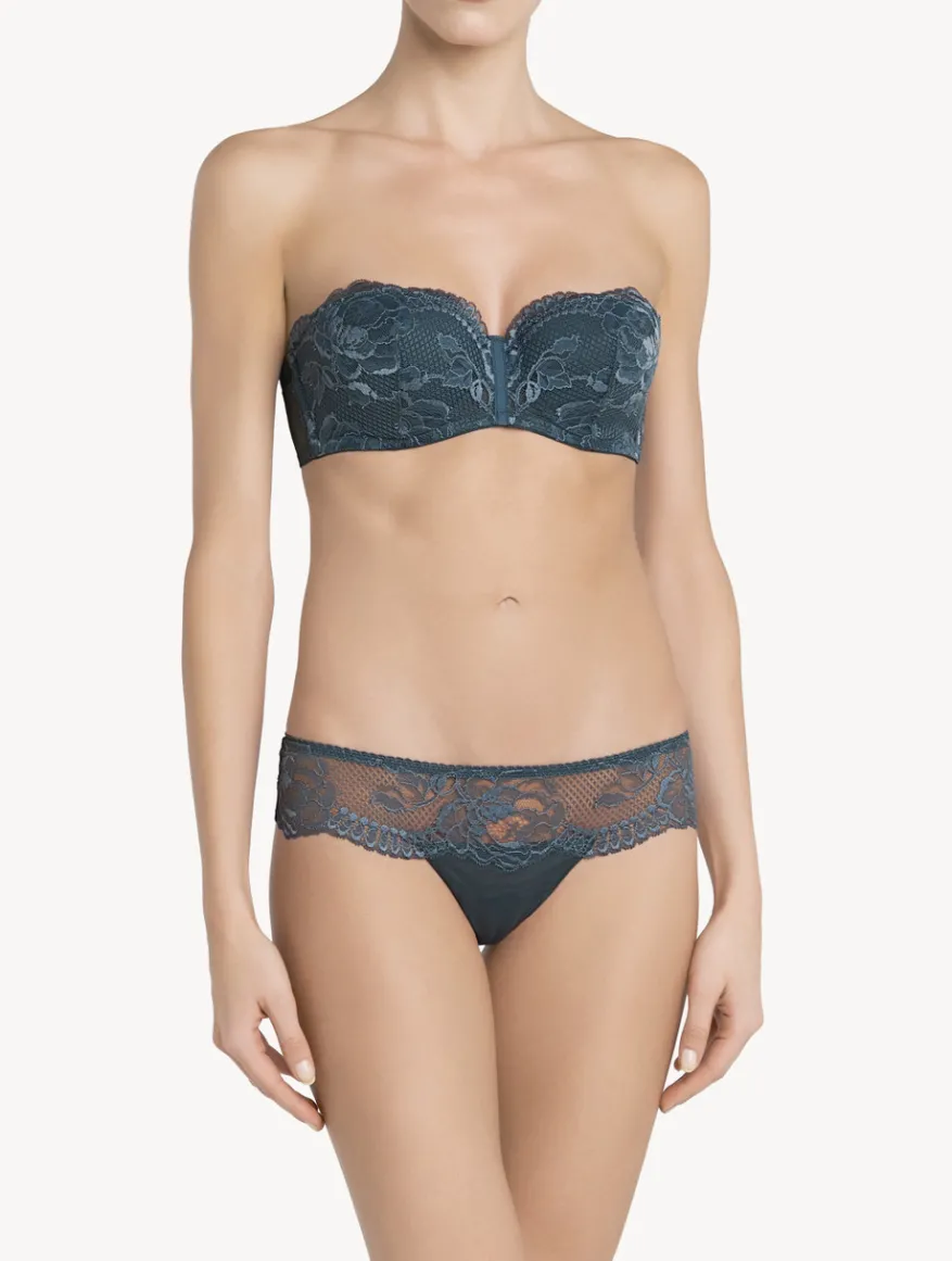 La Perla Sujetador Bandeau De Encaje Azul Oscuro