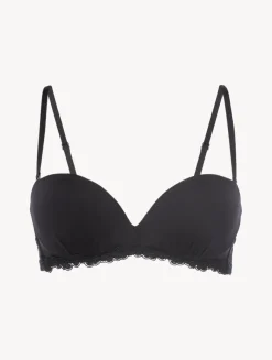 La Perla Sujetador Bandeau De Lycra Con Tul Bordado Negro