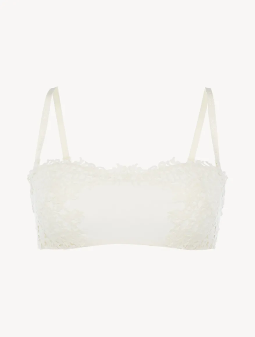 La Perla Sujetador Bandeau Sin Aros Con Macramé Blanquecino