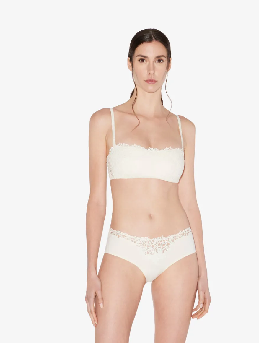 La Perla Sujetador Bandeau Sin Aros Con Macramé Blanquecino