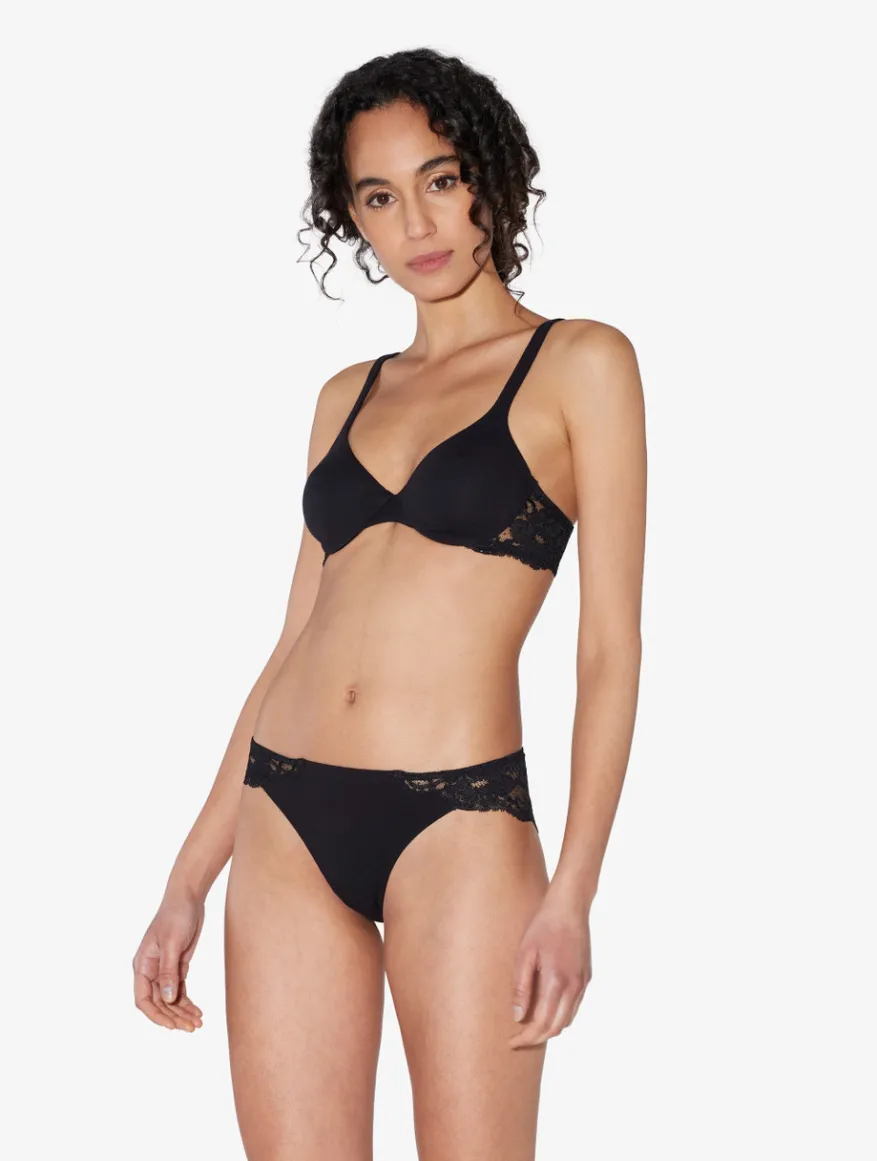 La Perla Sujetador Con Aros De Encaje Y Algodón Negro
