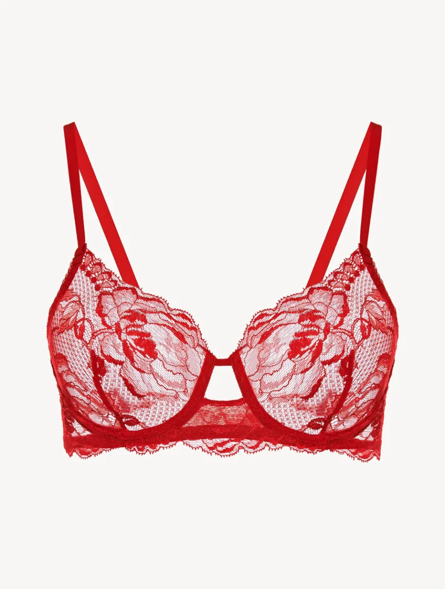 La Perla Sujetador Con Aros De Encaje Rojo