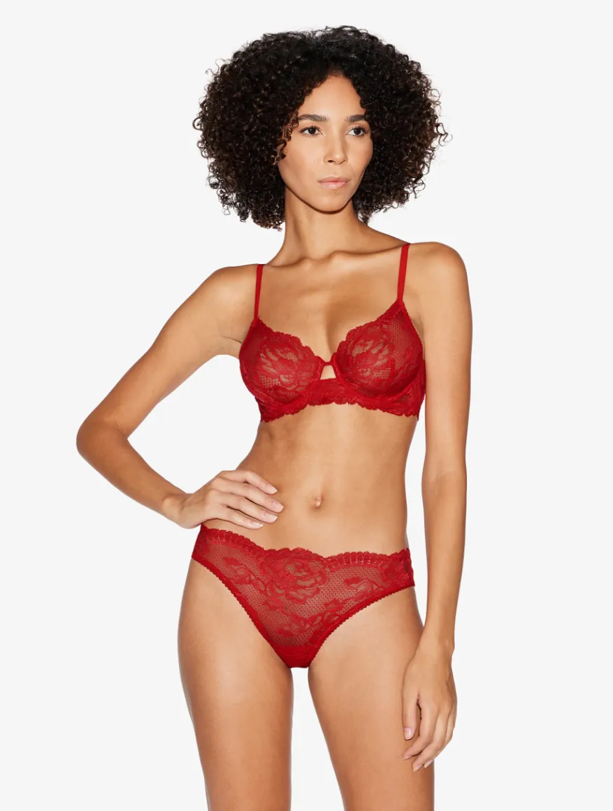 La Perla Sujetador Con Aros De Encaje Rojo
