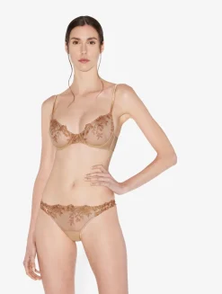 La Perla Sujetador Con Aros En Lycra Con Tul Bordado Beige