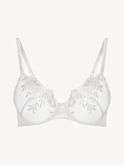 La Perla Sujetador Con Aros En Lycra Con Tul Bordado Blanquecino