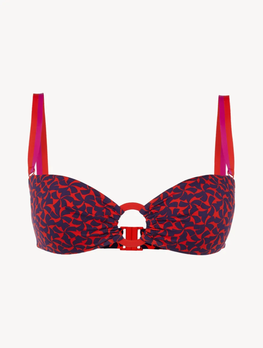 La Perla Sujetador De Bikini Bandeau De Color Rojo Y Azul