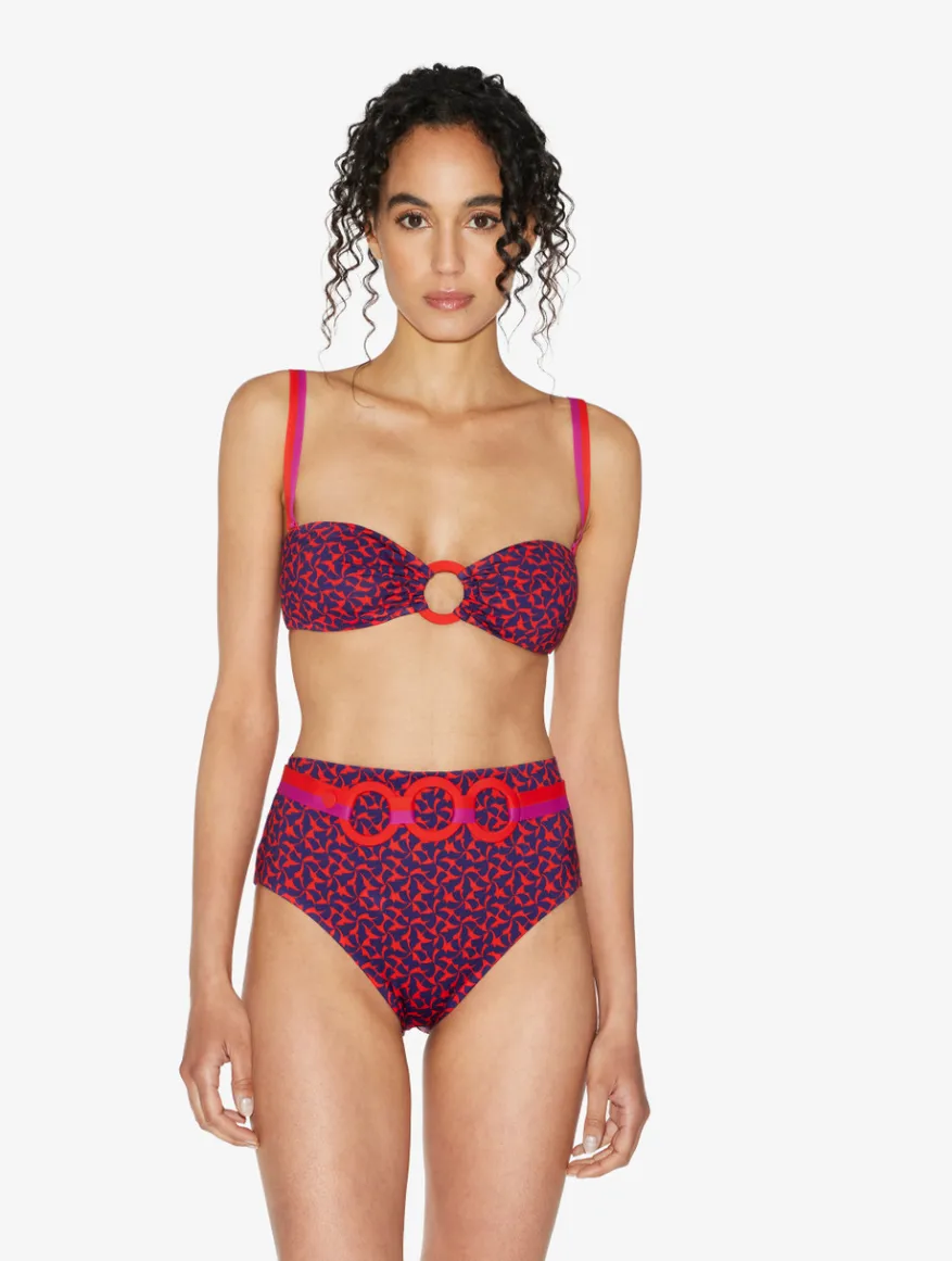 La Perla Sujetador De Bikini Bandeau De Color Rojo Y Azul