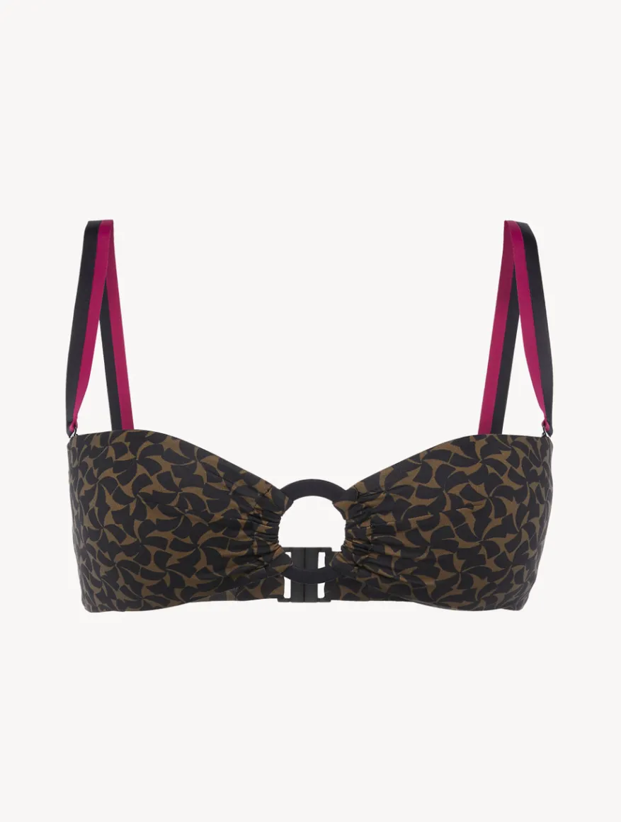 La Perla Sujetador De Bikini Bandeau De Color Verde Oscuro Y Negro