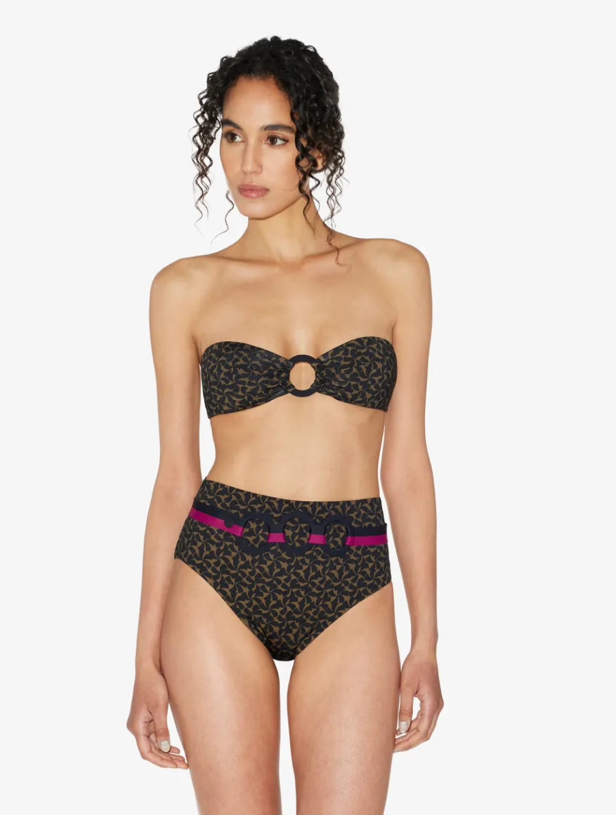 La Perla Sujetador De Bikini Bandeau De Color Verde Oscuro Y Negro