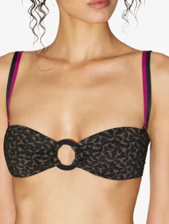La Perla Sujetador De Bikini Bandeau De Color Verde Oscuro Y Negro