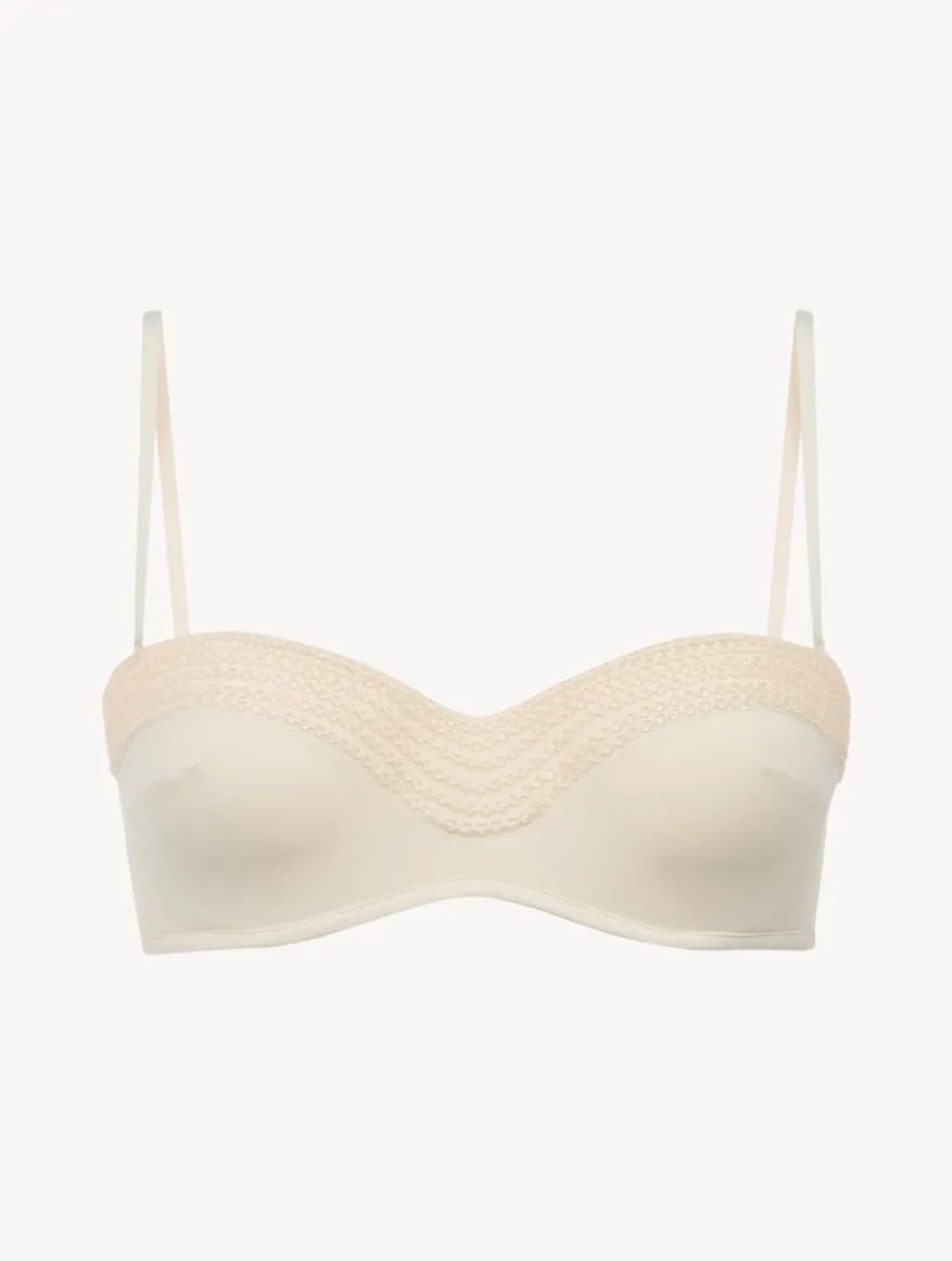 La Perla Sujetador De Bikini Bandeau De Color Champán Con Cuentas