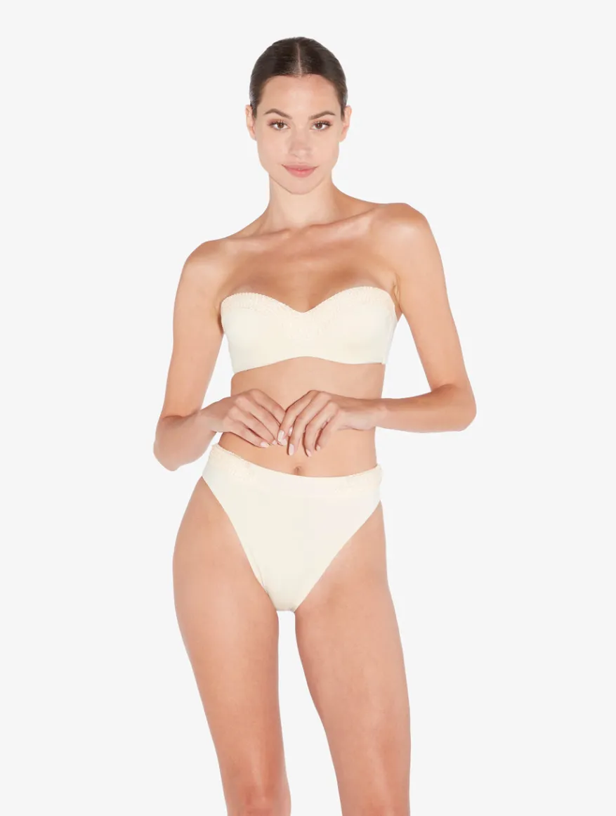 La Perla Sujetador De Bikini Bandeau De Color Champán Con Cuentas