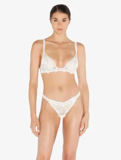 La Perla Sujetador De Triángulo Con Encaje Leavers De Color Hueso