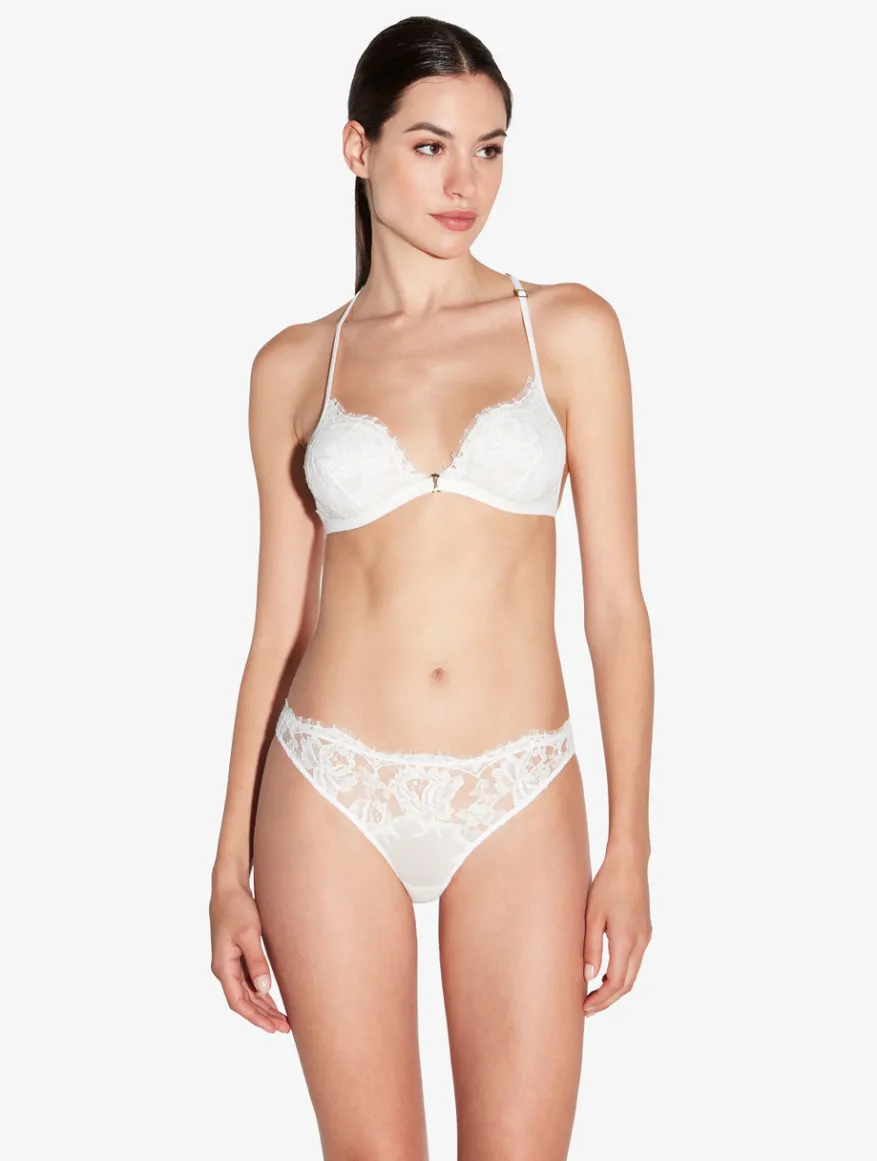 La Perla Sujetador De Triángulo Suave Con Encaje Leavers De Algodón De Color Roto