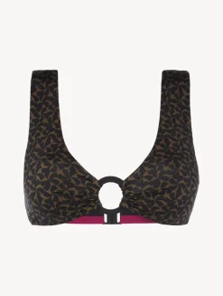 La Perla Sujetador Largo De Bikini De Color Verde Oscuro Y Negro