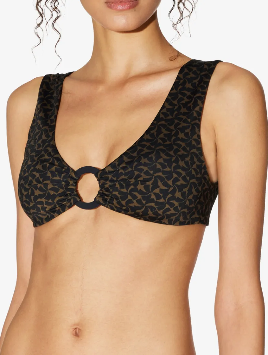 La Perla Sujetador Largo De Bikini De Color Verde Oscuro Y Negro