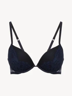 La Perla Sujetador Push-Up De Color Acero Y Negro Con Encaje Leavers