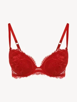 La Perla Sujetador Push-up De Encaje Rojo