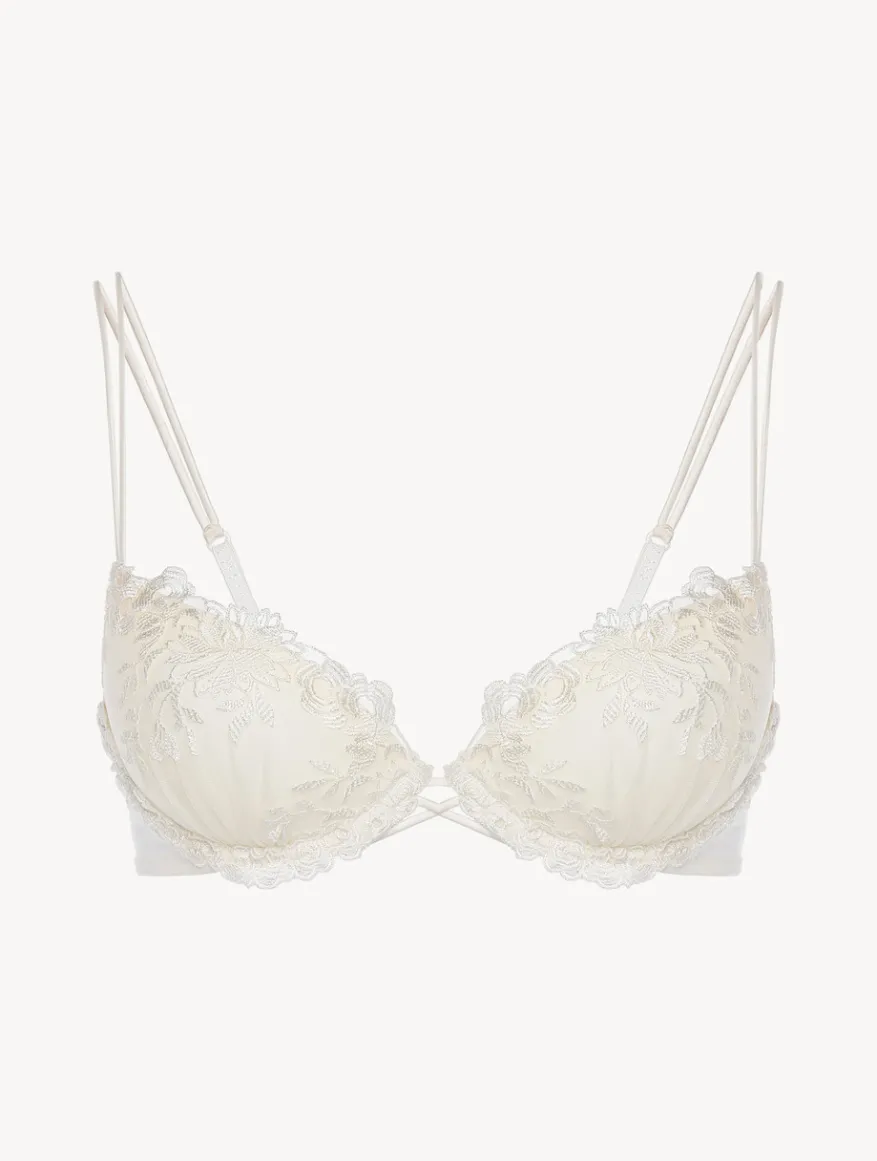La Perla Sujetador Push-up De Lycra Con Tul Bordado Blanquecino