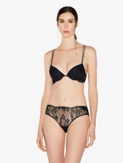 La Perla Sujetador Push-up Negro Con Relleno Y Ribetes De Encaje Leavers