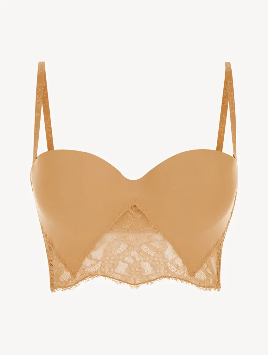 La Perla Sujetador Sin Tirantes De Lycra® Con Encaje Chantilly Color Carne