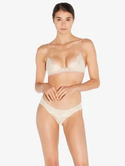La Perla Sujetador Soft Bralette De Color Claro Y Rosa Nude Con Encaje Leavers