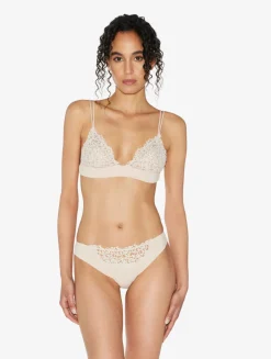 La Perla Sujetador Triangular Beige Rosado Con Macramé