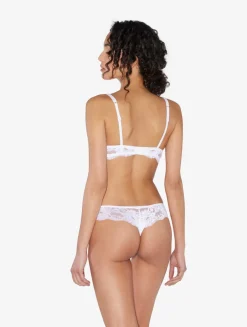La Perla Tanga De Algodón Blanco