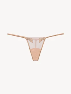 La Perla Tanga De Tul Elástico Arena Transparente