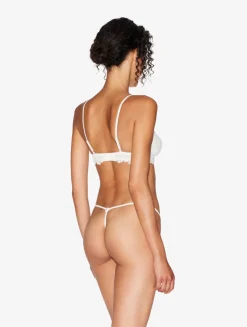 La Perla Tanga De Tul Elástico Blanquecino Transparente