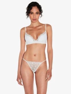 La Perla Tanga En Hueso Con Tul Bordado