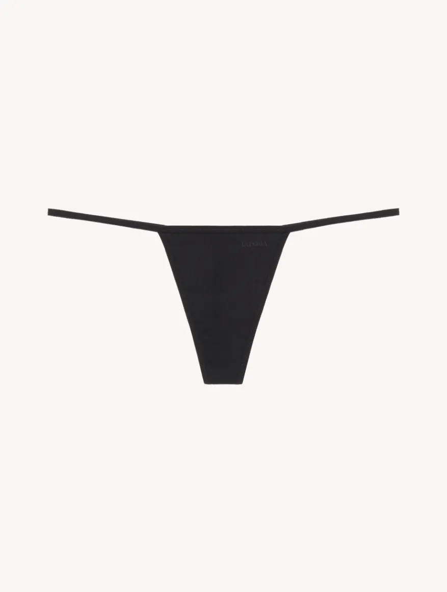 La Perla Tanga En V En Lycra Color Negro