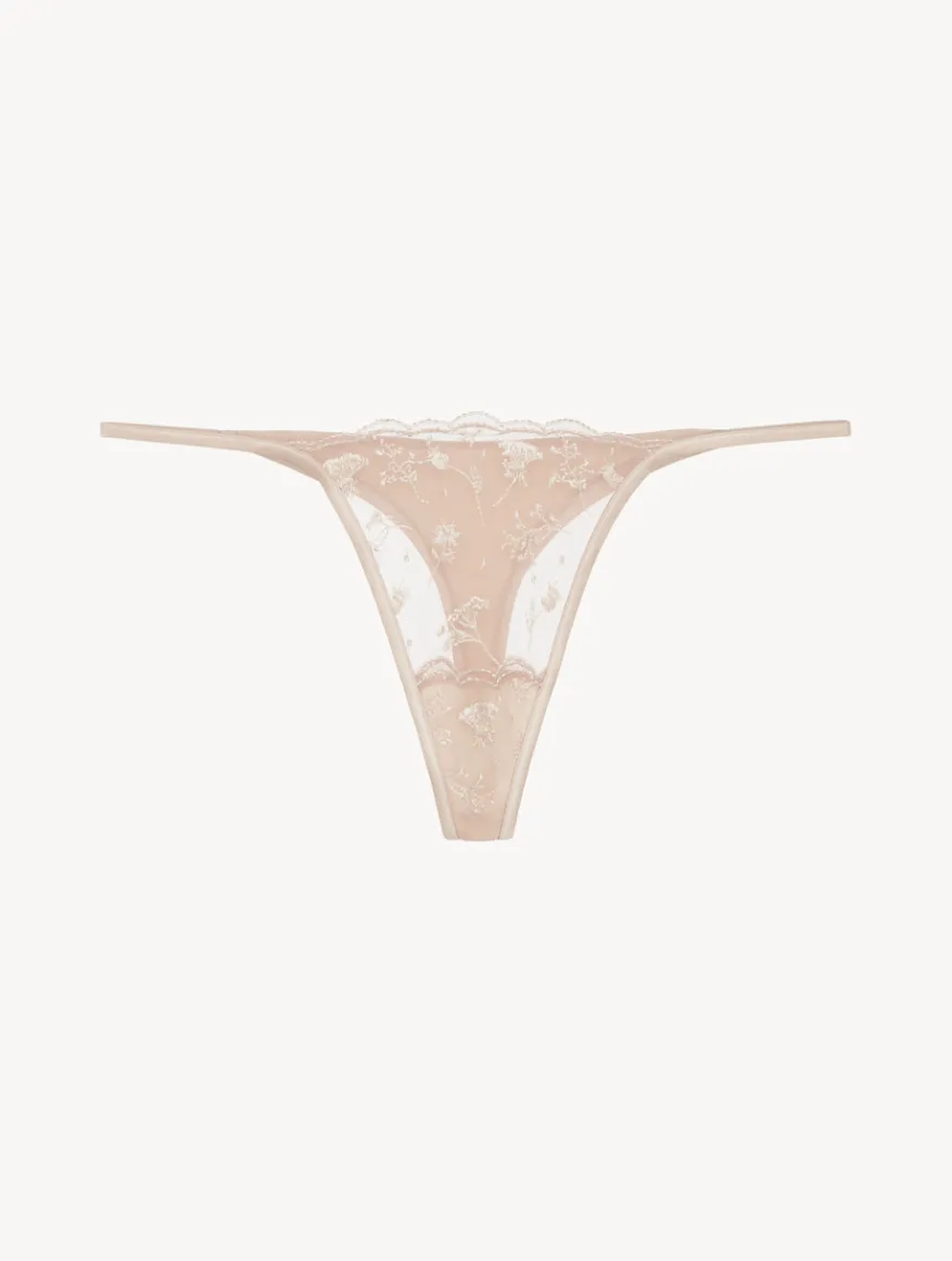 La Perla Tanga Halo Y Ivory Nude Con Tul Bordado