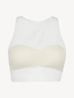 La Perla Top Corto De Tul Elástico Blanquecino