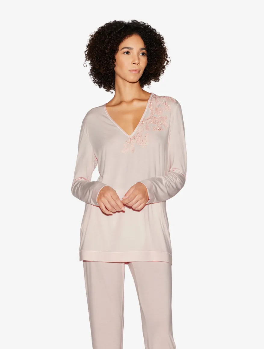 La Perla Top De Manga Larga En Modal Rosa