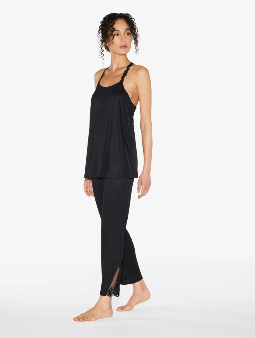 La Perla Top De Modal Con Tul Bordado Negro