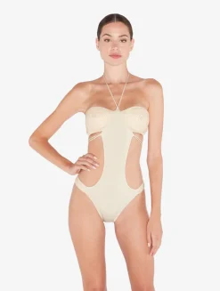 La Perla Trikini De Color Champán Con Cuentas
